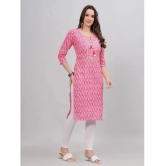 JC4U Cotton Printed Straight Womens Kurti - Pink ( Pack of 1 ) - None