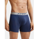 Jockey 8009 Men Super Combed Cotton Rib Solid Boxer Brief - Deep Navy - None