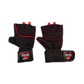 VINTO Fitness Comfortable Neoprene Gym Gloves Black RED - One Size