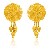 LUV FASHION Golden Danglers Earrings ( Pack of 1 ) - Golden