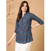 Antaran Cotton Printed Straight Womens Kurti - Blue ( Pack of 1 ) - None