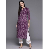 Varanga Cotton Printed Straight Womens Kurti - Purple ( Pack of 1 ) - None