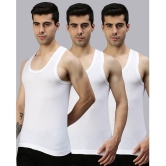 Lux Cozi - White Cotton Blend Mens Vest ( Pack of 3 ) - None