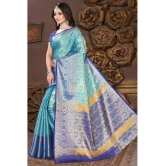 LEELAVATI - Blue Silk Saree With Blouse Piece ( Pack of 1 ) - Blue