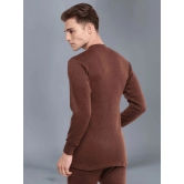 Dollar Pack of 1 Cotton Blend Mens Thermal Tops ( Brown ) - None