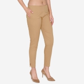 Women's Cotton Formal Trousers - Beige Beige 4XL