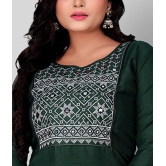 Rangrasiya - Green Cotton Blend Women's Straight Kurti ( Pack of 1 ) - 4XL