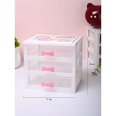 Small Desk 3-Layer Drawer, Love Cat Print