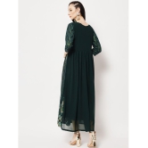 Estela - Green Straight Georgette Women's Stitched Ethnic Gown ( Pack of 1 ) - None