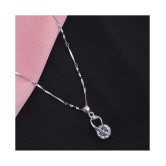 Silver Plated Chain With Unique Solitaire Diamond Pendant  For Women - Silver