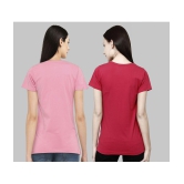 CHOZI - Pink Cotton Blend Regular Fit Women's T-Shirt ( Pack of 2 ) - None