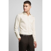 Men Cream Slim Fit Formal Full Sleeves Formal Shirt