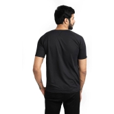 Men Solid Round Neck Polyester Black T-Shirt