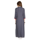 Alena - Navy Rayon Womens Jacket Style Kurti - None