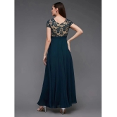 Miss Chase Georgette Solid Full Length Womens Gown - Teal ( Pack of 1 ) - None