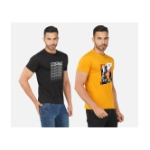 CHOZI Cotton Blend Regular Fit Printed Half Sleeves Mens T-Shirt - Multicolor ( Pack of 2 ) - None