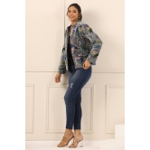 Printed women velvet jacket-L