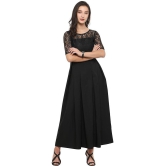 Sheetal associates - Black Crepe Women's Gown ( Pack of 1 ) - None