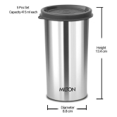 Milton Stainless Steel Tumbler with Lid Set of 5, 415 ml Each, Assorted (Lid Color May Vary) | Office | Gym | Yoga | Home | Kitchen | Hiking | Treking | Travel Tumbler - Assorted