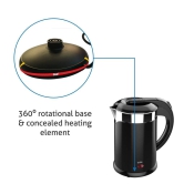 Glen Electric Kettle Plastic Clad Stainless Steel with 360? Rotational Base 1.2 Litre 1350 W - Black (9015 DX) 2 Years Warranty