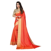 ofline selection - Orange Silk Blend Saree With Blouse Piece (Pack of 1)