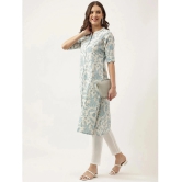 Divena - Blue Cotton Womens Front Slit Kurti ( Pack of 1 ) - None