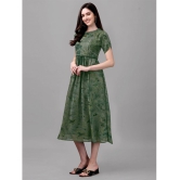 gufrina Rayon Printed Midi Womens Fit & Flare Dress - Green ( Pack of 1 ) - None