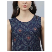 Stylum - Navy Rayon Womens Flared Kurti - M