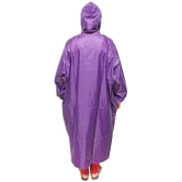 Goodluck Nylon Long Raincoat - Purple - None