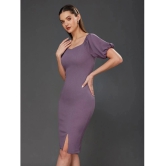 Miss Chase Polyester Solid Knee Length Womens Bodycon Dress - Lavender ( Pack of 1 ) - None