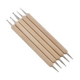 Rangwell 5 Pcs Wooden Tool Set for Clay, Pottery, Ceramic