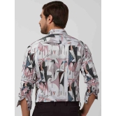 Pink Abstract Print Slim Fit Casual Shirt