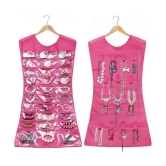 ShopAis Pink New-Dress Shape double sided -Jewellery Organizer