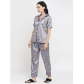 Smarty Pants - Grey Satin Womens Nightwear Nightsuit Sets ( Pack of 1 ) - None