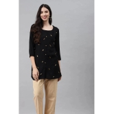 JC4U - Black Rayon Womens Straight Kurti - XL