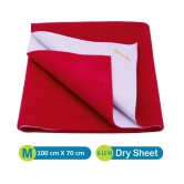 Quick Dry Red Baby Bed Protector Rubber Sheet Waterproof Sheet - Medium - upto 120 cm length