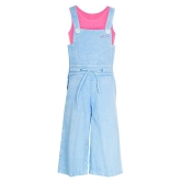 Naughty Ninos - Light Blue Cotton Girls Dungarees ( Pack of 1 ) - None