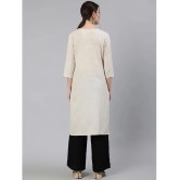 Antaran - Off White Cotton Womens Straight Kurti ( Pack of 1 ) - None