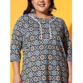 AUSTIVO Cotton Printed Straight Womens Kurti - Multicoloured ( Pack of 1 ) - None