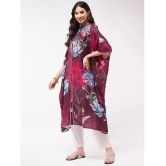 Pannkh - Wine Polyester Womens Kaftan Kurti ( Pack of 1 ) - None