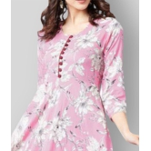 Tissu - Pink Rayon Women''s Flared Kurti ( Pack of 1 ) - XL