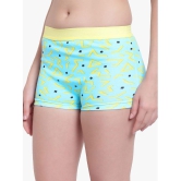 Bruchi Club - Lime Green Blended Printed Women's Boy Shorts ( Pack of 1 ) - None