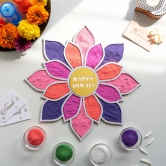 Personalized Medium Rangoli Mat - Periwinkle - COD Not Applicable-Gold