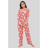 Women Full Sleeves Knit Cotton Pyjama Set-XL