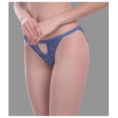 Madam - Blue Lace Self Design Womens Crotchless ( Pack of 1 ) - None