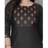 RIAANA Cotton Blend Printed Straight Women''s Kurti - Black ( Pack of 1 ) - None