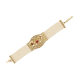 Gilher Fancy Traditional Real look Jadau Bracelet With Adjustable Size For Women And Girl - None