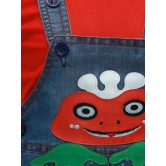 Zadmus Unisex Top and Dungaree Set Denim, Red   - 6-12 Months