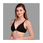 Zourt - Black Cotton Non Padded Women's Everyday Bra ( Pack of 2 ) - None