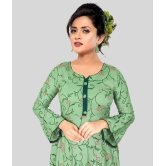 haya fashion - Green Rayon Women's Flared Kurti - S